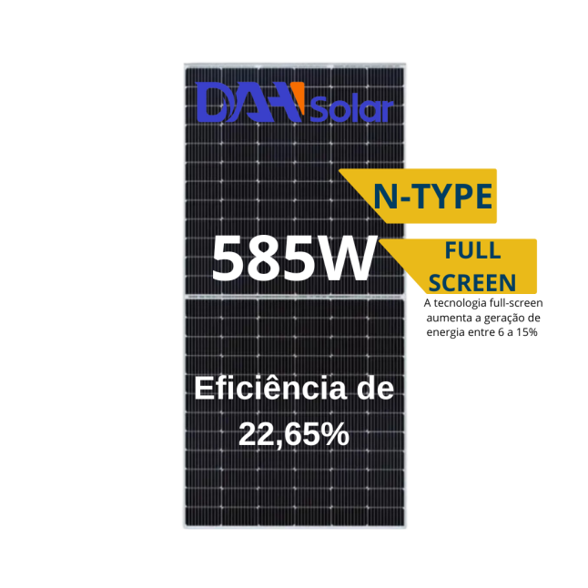 MÓDULO DAH 585W TIER 1 FULL SCREEN BIFACIAL