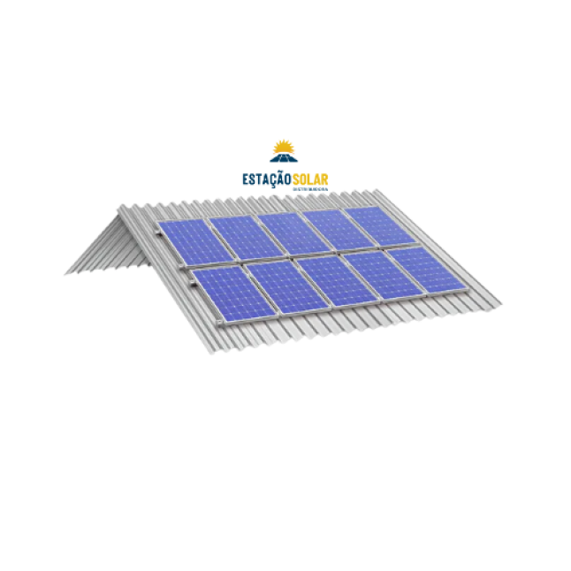 KIT ESTRUTURA PARA 4 MÓDULOS METÁLICA MINI TRILHO ALTO 55 CM - PRATYC