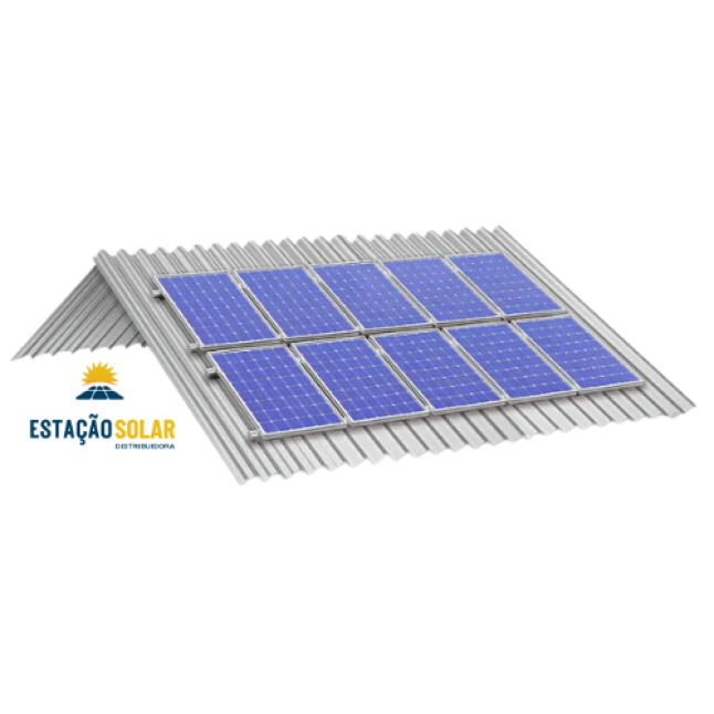 KIT ESTRUTURA PARA 4 MÓDULOS METÁLICA MINI TRILHO BAIXO - PRATYC